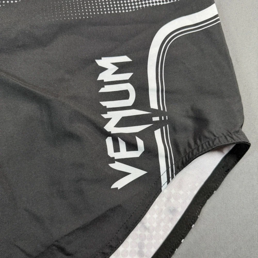 Venum Fight Team MMA Shorts Mens XL Black White Combat Training Trunks